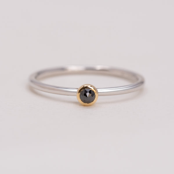 DUAL RING｜ブラックダイヤモンド K14×シルバーリング – lily & co.