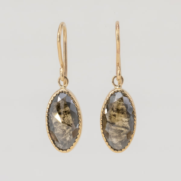 Ombre Diamond Earrings Long Oval