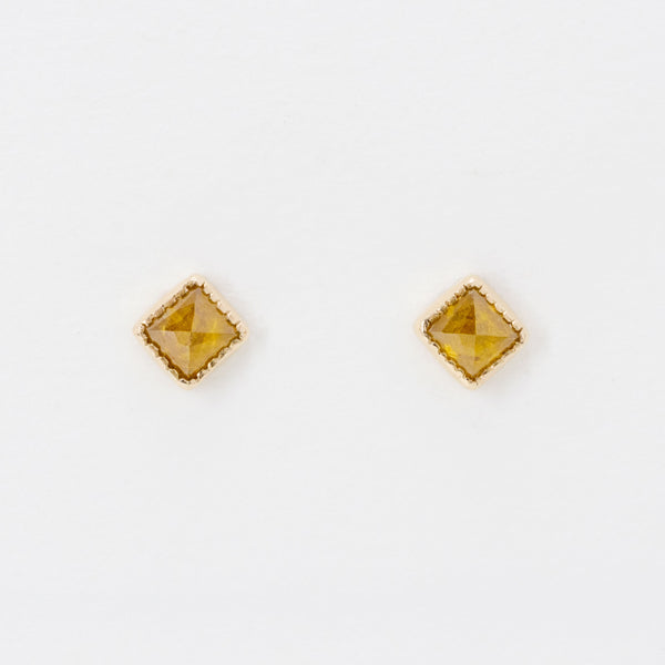 Yellow Daisy Diamond Earrings