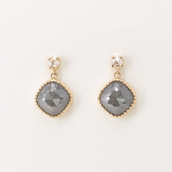 Charcoal Grey Diamond Drop Earrings