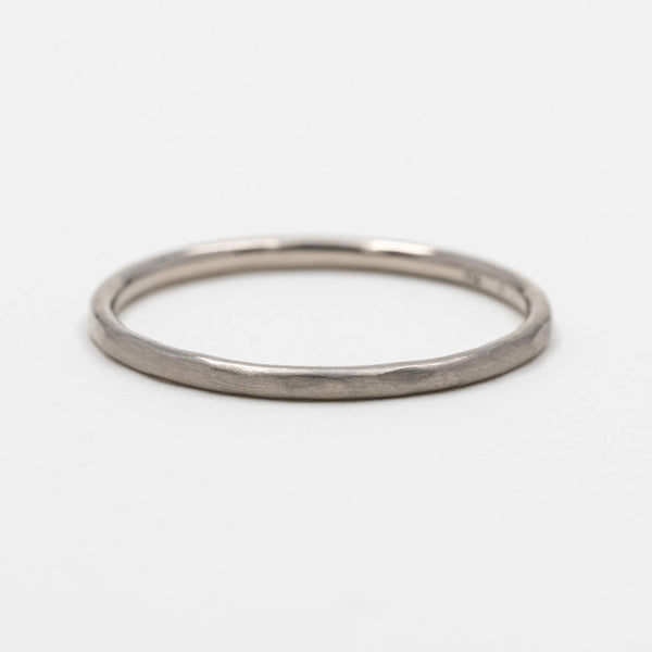 Matt Hammered Stacking Ring Medium WG – lily & co.