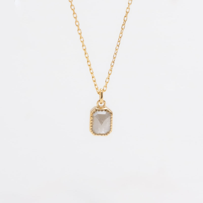 Milky Rectangle Diamond Necklace