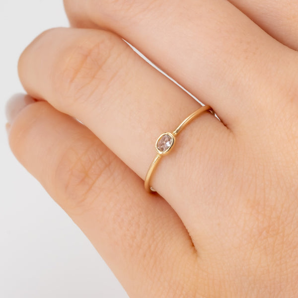 Stella Baby Diamond Ring Oval lily & co.