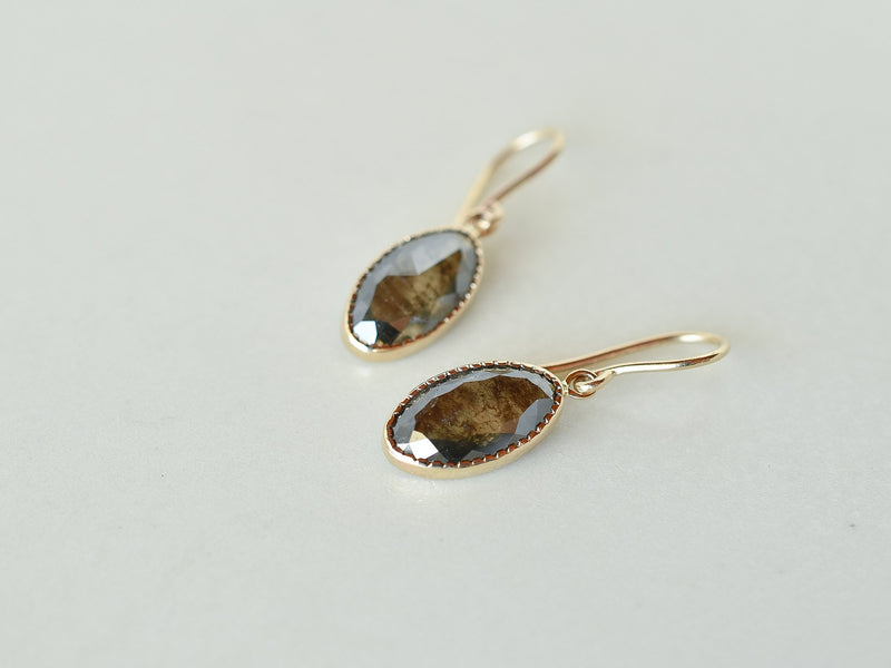 Ombre Diamond Earrings Long Oval