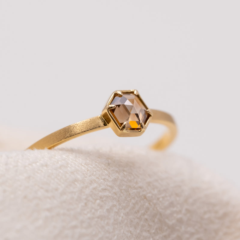 Harmony brown hex diamond ring