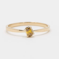 Caramel Yellow Butterfly Oval Diamond Ring