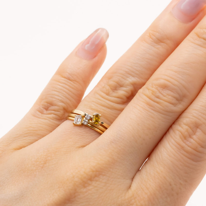 Caramel Yellow Butterfly Oval Diamond Ring