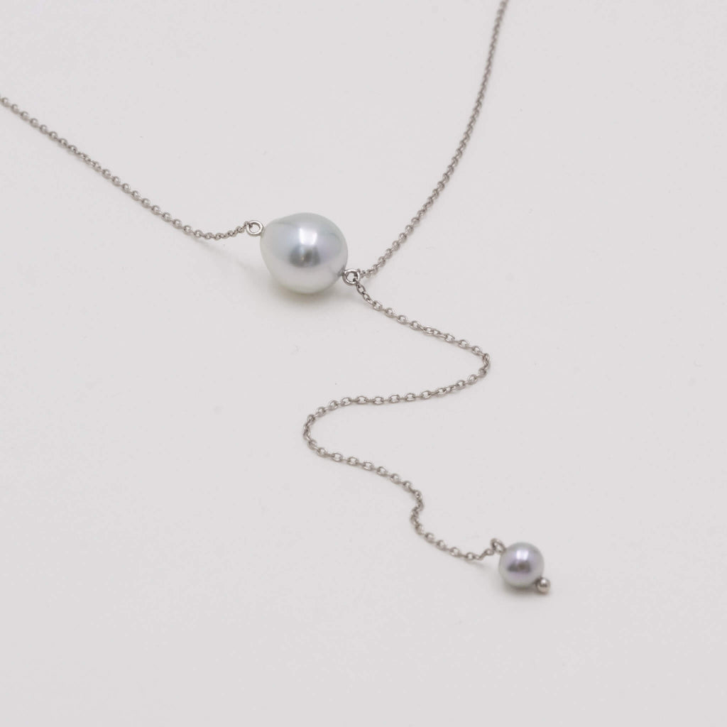 Akoya baroque pearl drop necklace – lily & co.