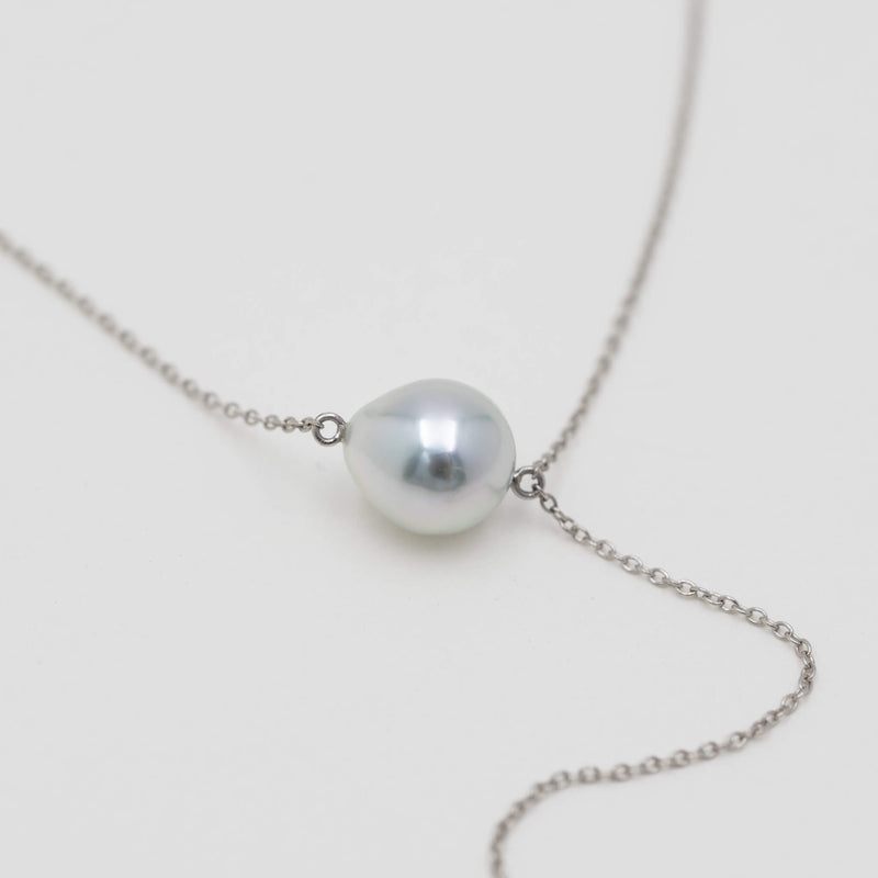 Akoya baroque pearl drop necklace