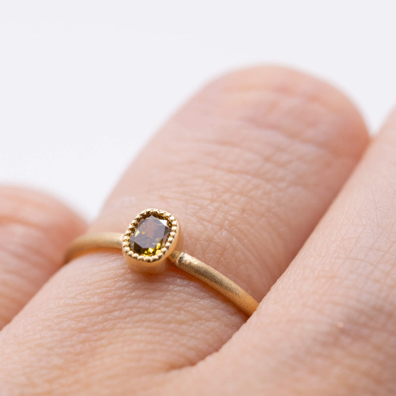 Brown sugar diamond oval ring