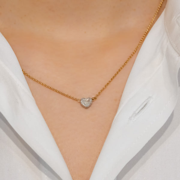 Heart White Diamond Necklace