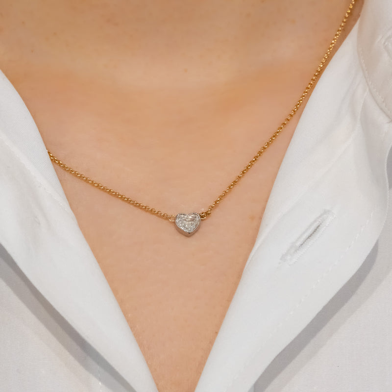 Heart White Diamond Necklace