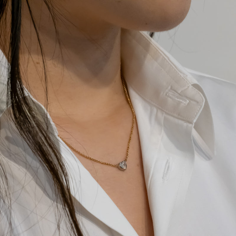 Heart White Diamond Necklace