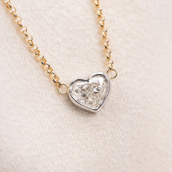 Heart White Diamond Necklace