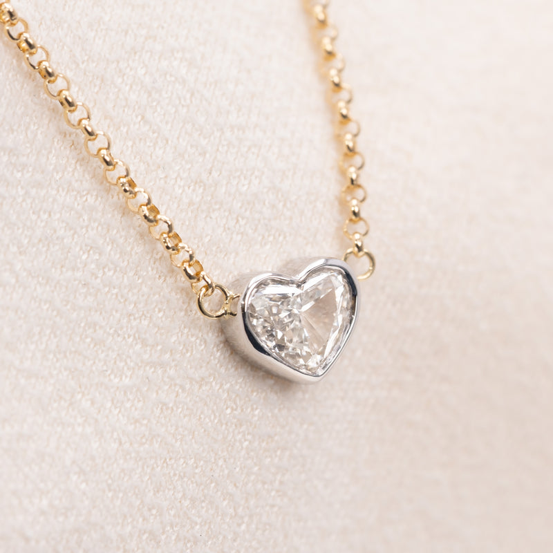 Heart White Diamond Necklace