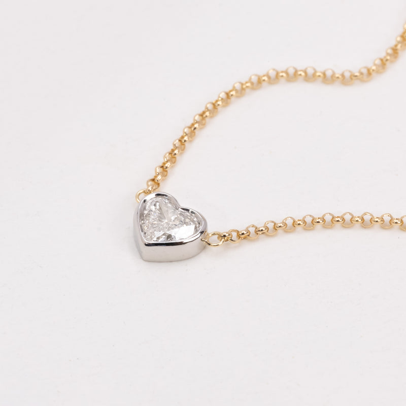 Heart White Diamond Necklace
