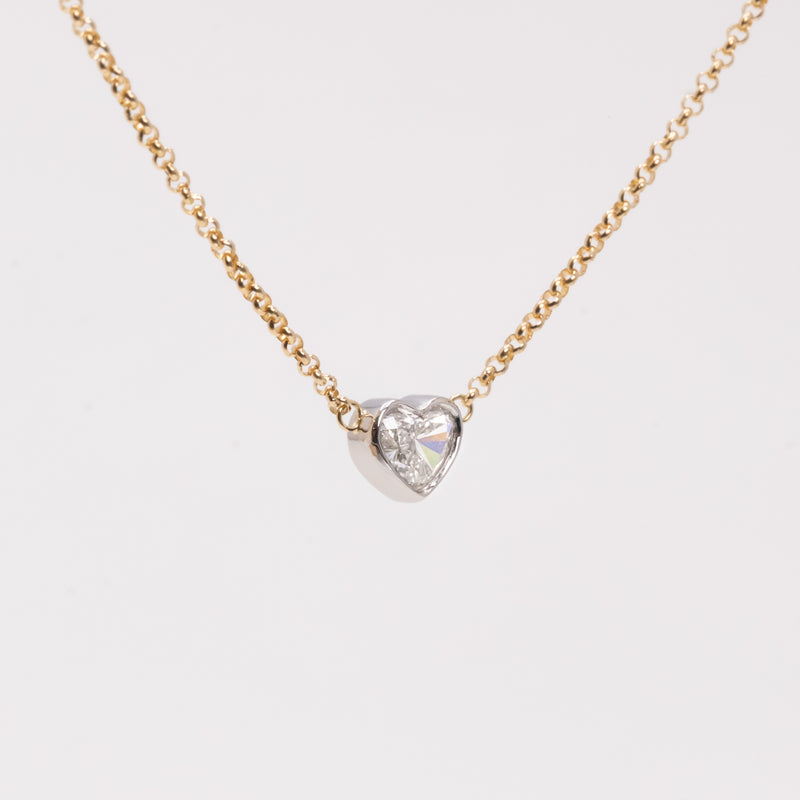 Heart White Diamond Necklace
