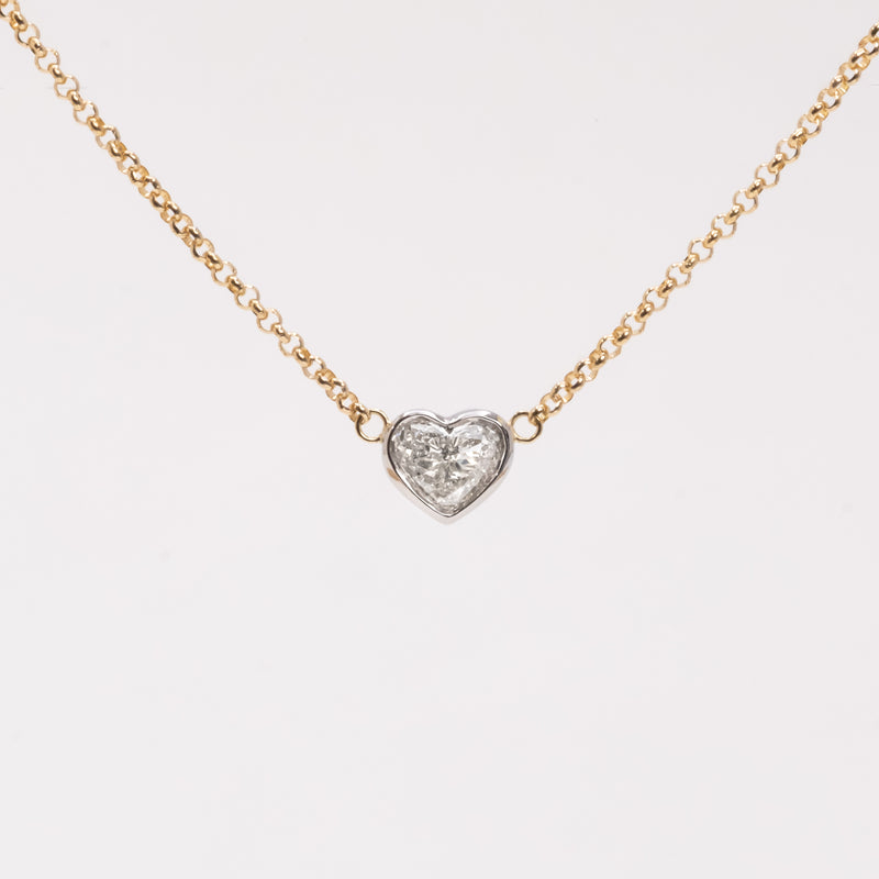 Heart White Diamond Necklace