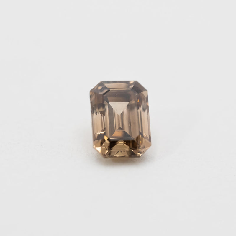 ② Brown emerald cut diamond halo ring semi order