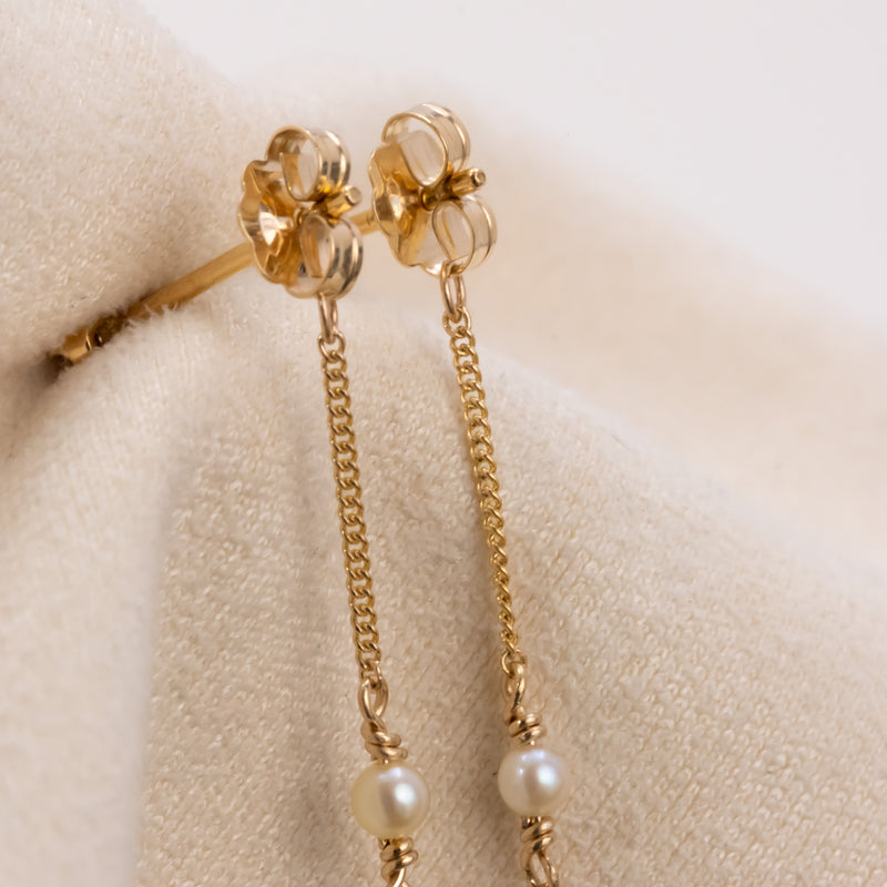 Twist Bar X Dewdrop Pearl Earrings