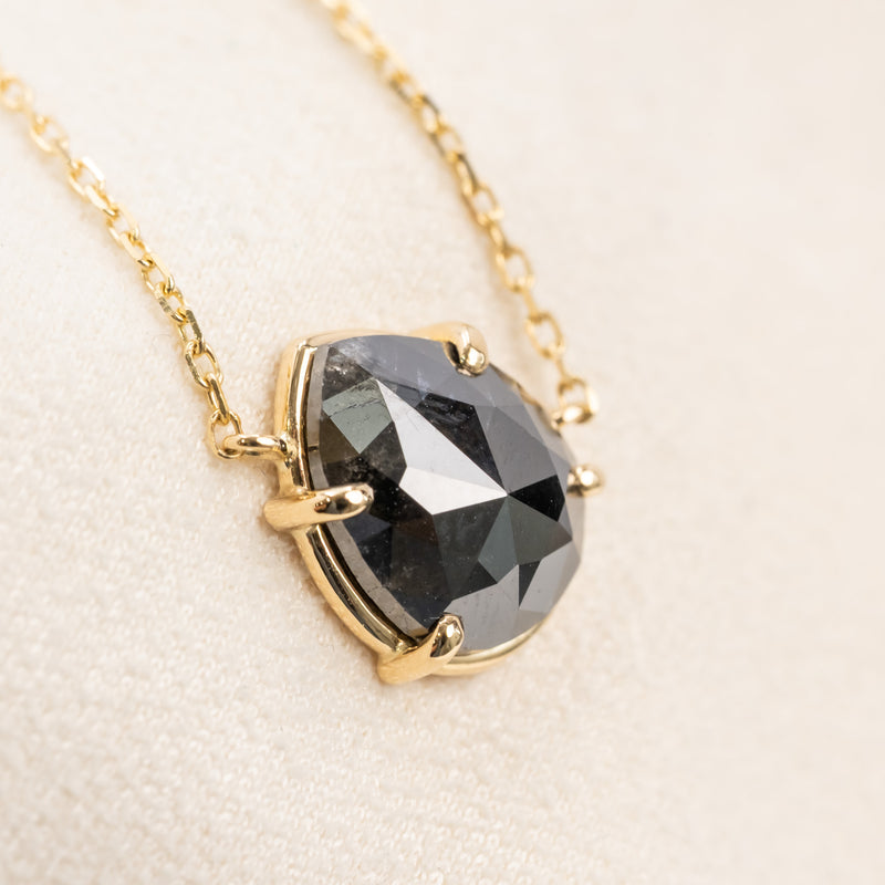Pear Black Diamond Necklace