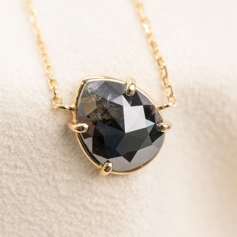 Pear Black Diamond Necklace