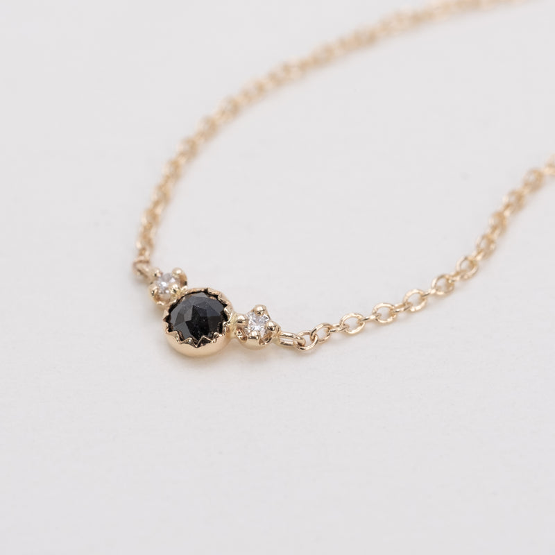 Littlest bouquet black diamond necklace