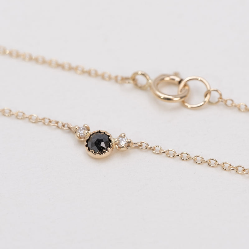 Littlest bouquet black diamond necklace