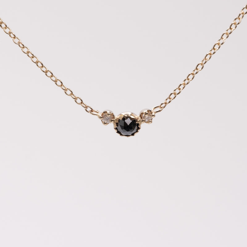 Littlest bouquet black diamond necklace