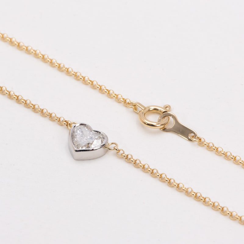 Heart White Diamond Necklace