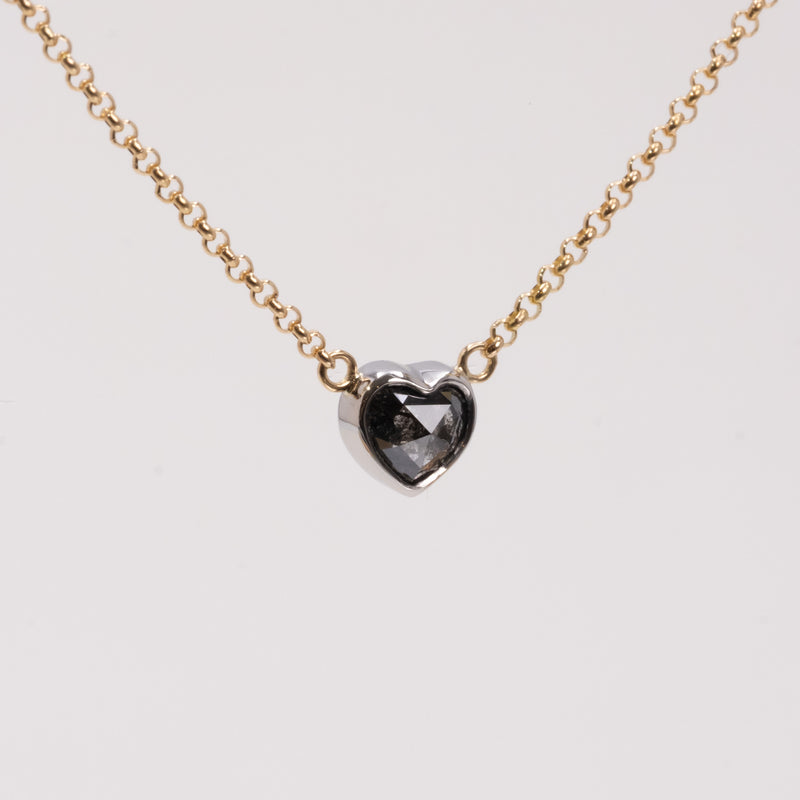Heart Black Diamond Necklace