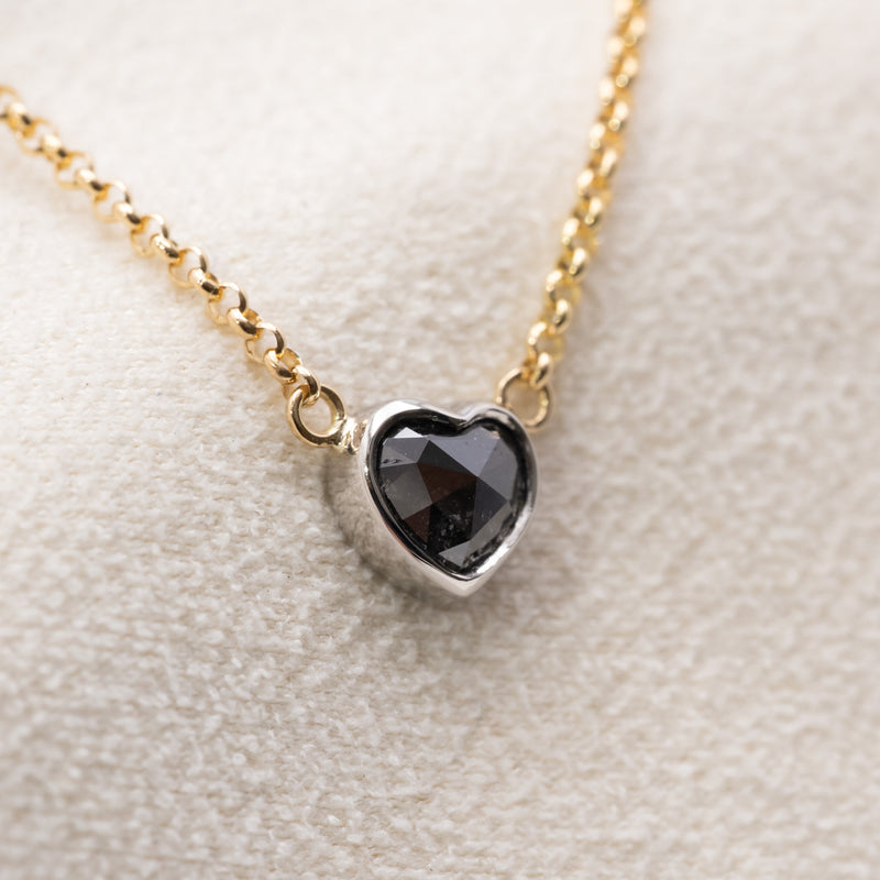 Heart Black Diamond Necklace