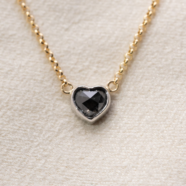 Heart Black Diamond Necklace