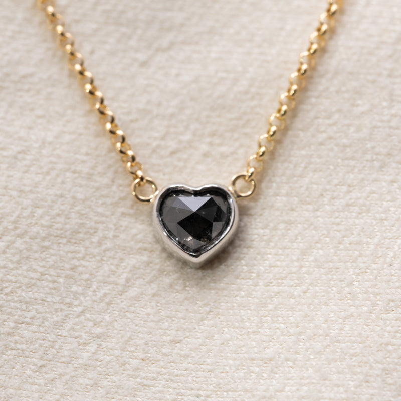 Heart Black Diamond Necklace