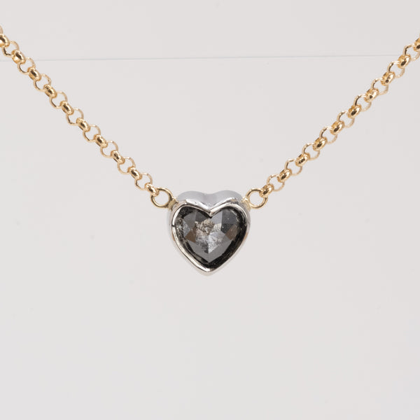 Heart Black Diamond Necklace