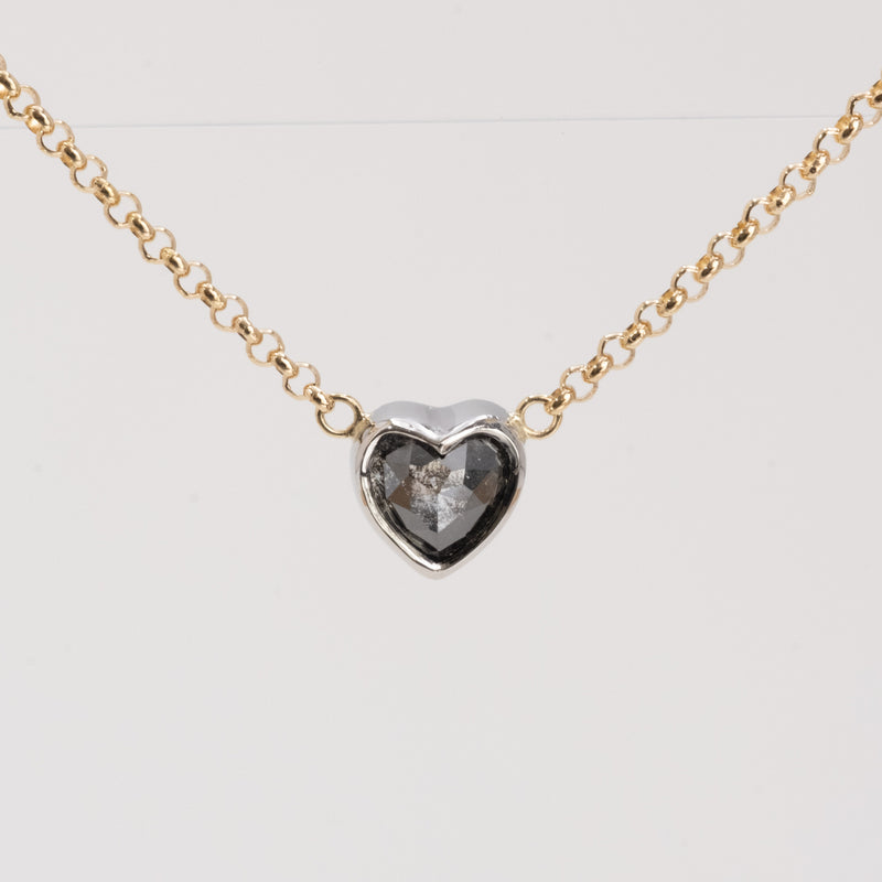 Heart Black Diamond Necklace
