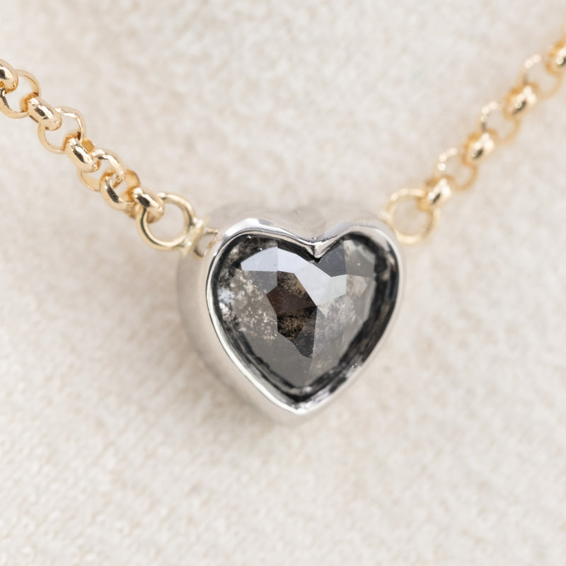 Heart Black Diamond Necklace