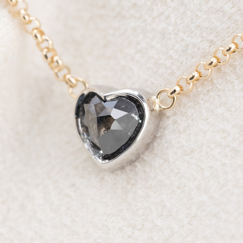Heart Black Diamond Necklace
