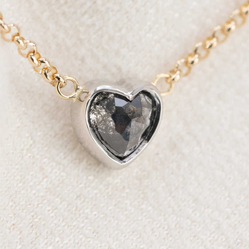 Heart Black Diamond Necklace