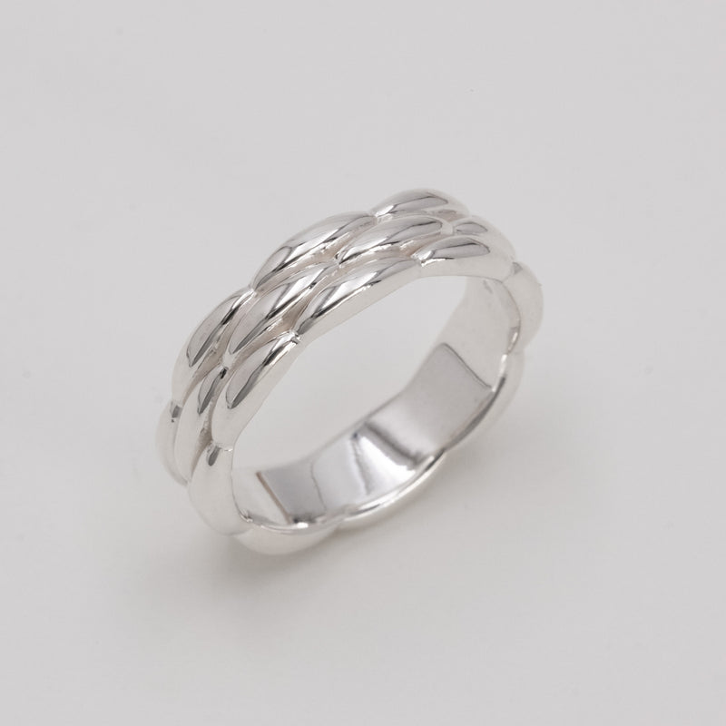 Ripple Pave Ring Silver　