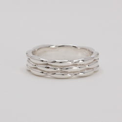Ripple Pave Ring Silver　
