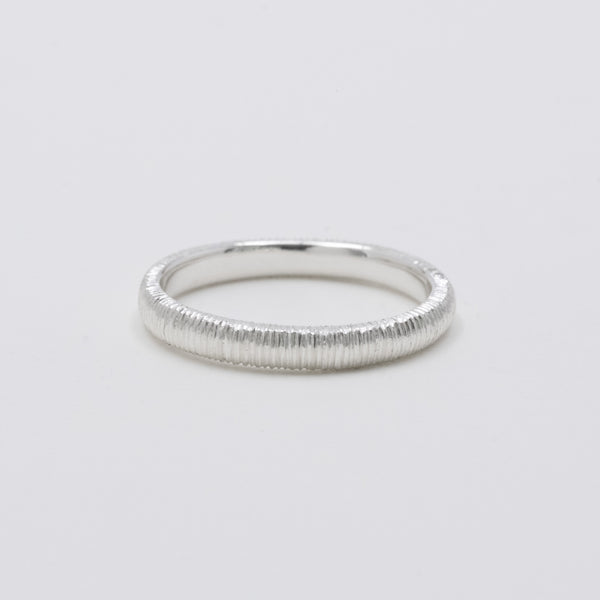 Milled Dome Ring Medium Silver