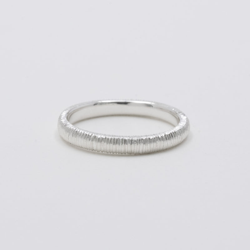 Milled Dome Ring Medium Silver