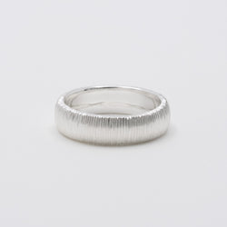 Milled Dome Ring Wide Silver