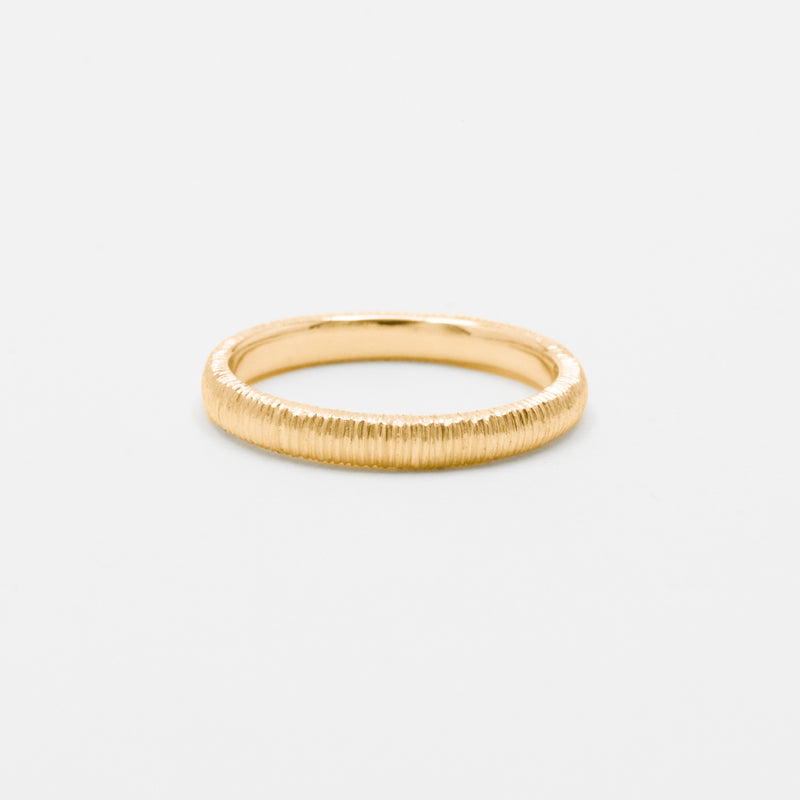 Milled Dome Ring Medium 18K