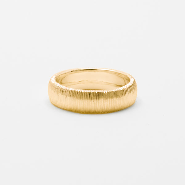 Milled Dome Ring Wide 18K
