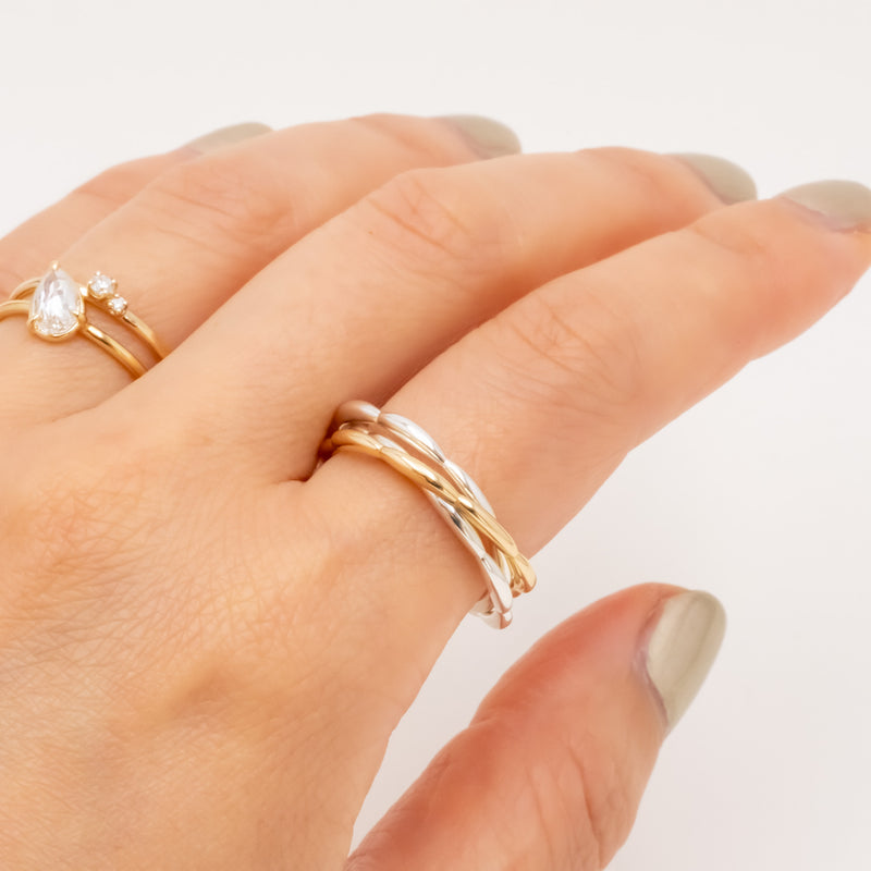 La liaison Ripple Ring Silver&Gold