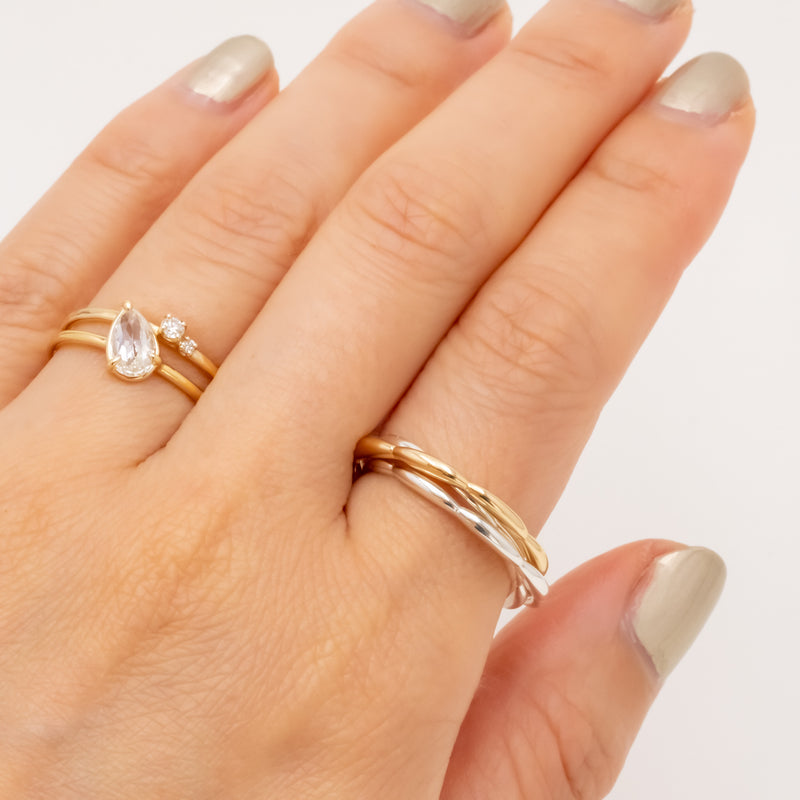 La liaison Ripple Ring Silver&Gold