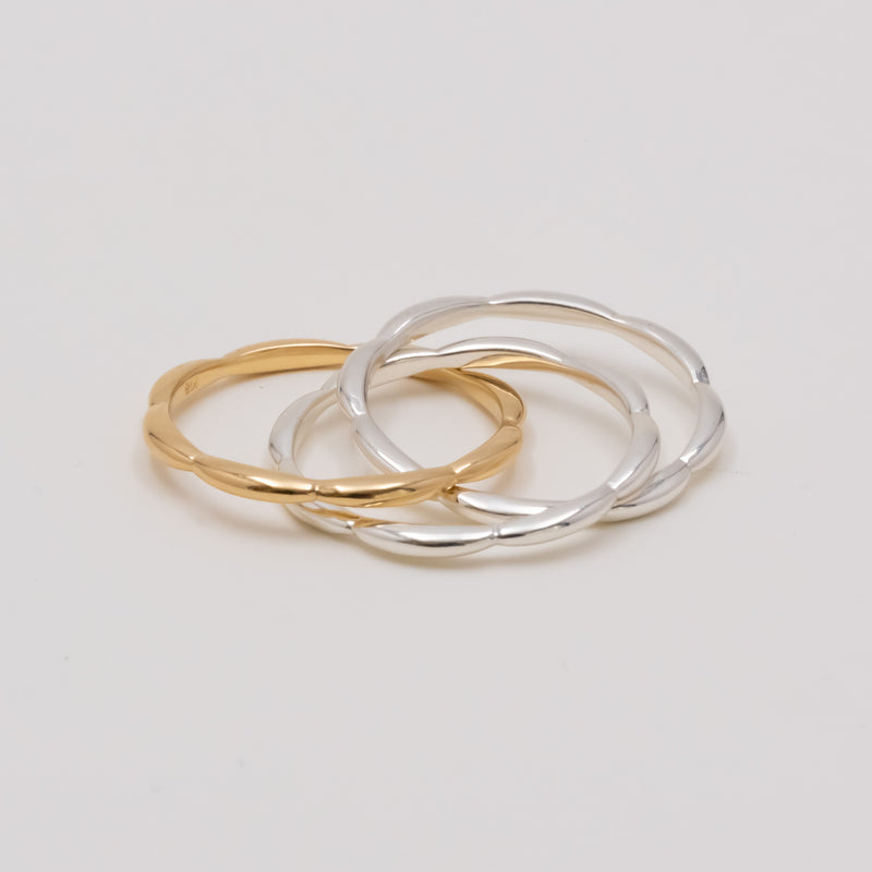 La liaison Ripple Ring Silver&Gold