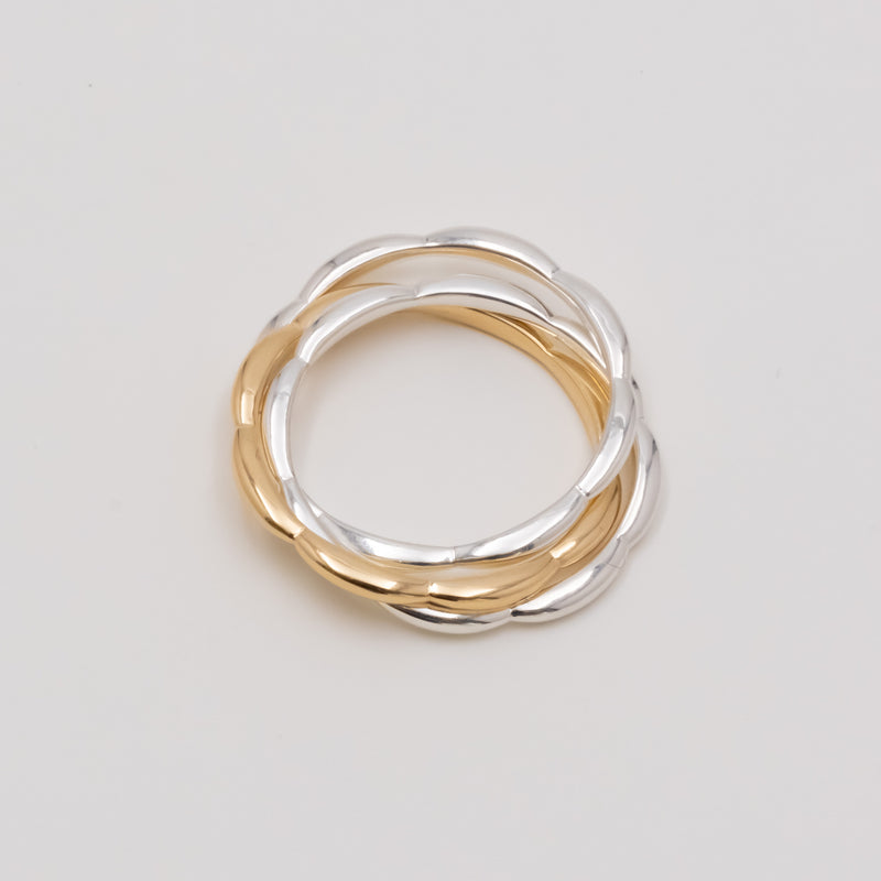 La liaison Ripple Ring Silver&Gold